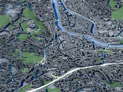 Liege Cityscape Belgium Historic European City  3D model