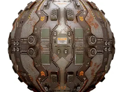 PBR Sci-Fi Industrial Texture 33 Low-poly 3D model