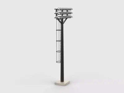 Stadium lights collection 02 3D model