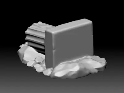 Ancient Broken Column Fantasy Ruins STL Model 3D print model