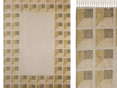 Matteo Geo Brushed Rug 3D model