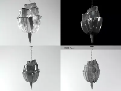 Atlantis chandelier made of glass and metal 3D model