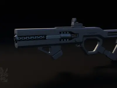 Sci-Fi Energy Gun Low-poly 3D model