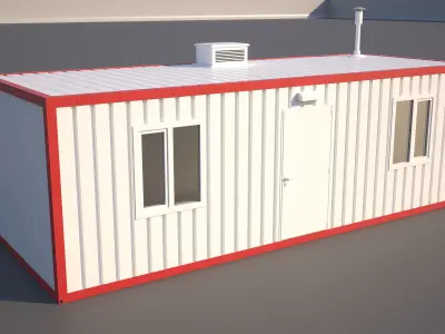 Shipping Container House Low-poly 3D model
