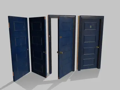 Door blue 01 Low-poly 3D model
