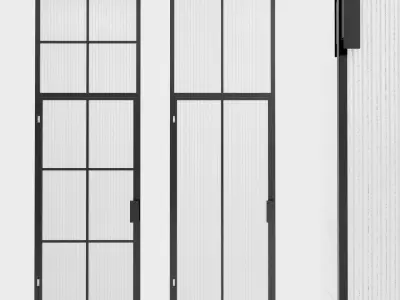 Glass partition door 94 Low-poly 3D model