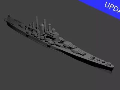 US Des Moines Class Cruiser Warship 3D print model