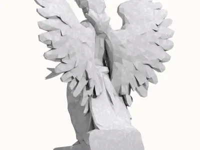 Angel statue low poly 1 3D print model