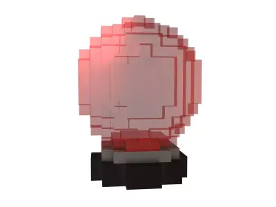 Voxel Crystal Ball V1 005 Low-poly 3D model