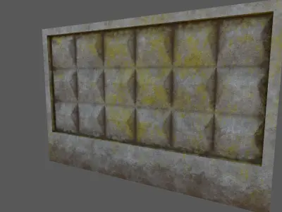 Old soviet factory fence Low-poly 3D model