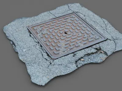 Cover manhole 08 raw scan 3D model