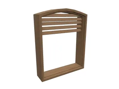 Wooden Window Free low-poly 3D model