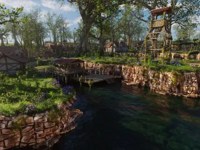 Dock Scene 3D model