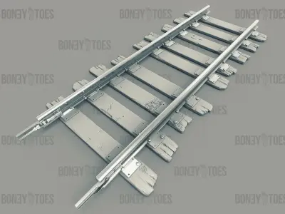 3d Train Railroad Tracks 3D model