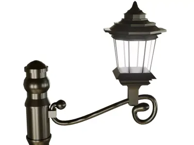 Classic Victorian Street Lamp - Game Ready PBR Low-poly 3D model
