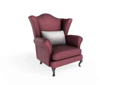 Wingback Chairs 003 Low-poly 3D model