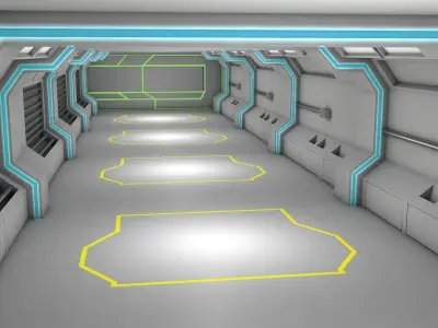 sci fi corridor  3D model 23