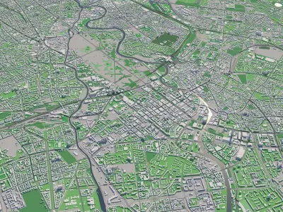 Berlin Germany 30x30km 3D City Map 3D model