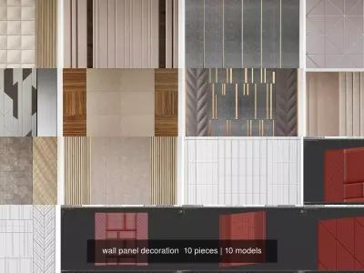 wall panel decoration  10 pieces 3D Model Pack
