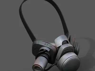 Gas mask respirator scifi futuristic military  Low-poly 3D model
