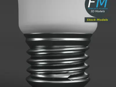 LED Fluorescent light bulb lamp 1 3D model