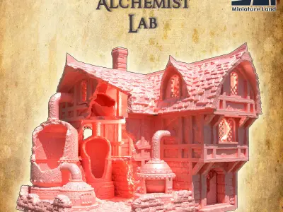 Abandoned Alchemist Lab Tabletop Terrain 28 mm 3D print model