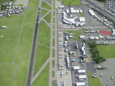 Bologna - Guglielmo Marconi Airport - BLQ Low-poly 3D model