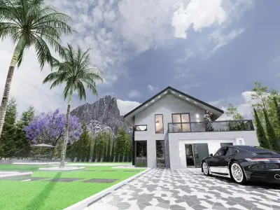 Modern House cottage 3D model purchase
