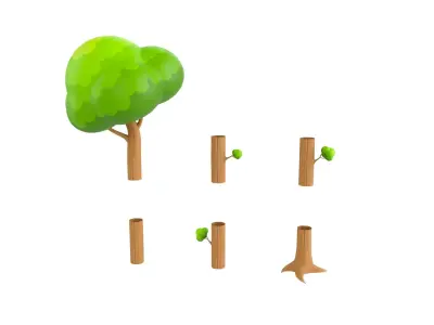 Prop302 Modular Tree 3D model