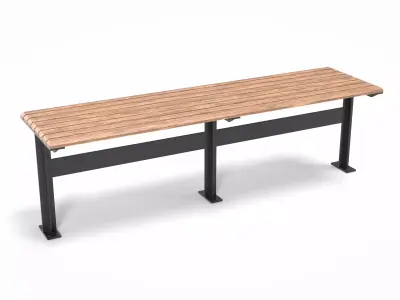 Street Bench 04 Low-poly 3D model