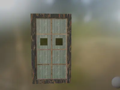Door 3 - Abondened House or place door Low-poly 3D model