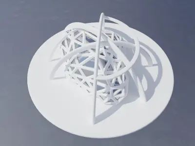 Futuristic Architectural Low-poly 3D model