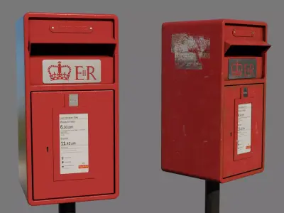 Royal Mailbox Low-poly 3D model