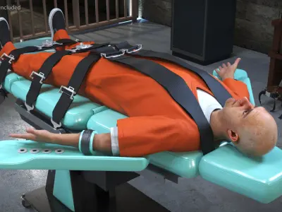  Lethal Injection Table with Inmate 