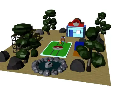 Pokemon stage Low-poly 3D model