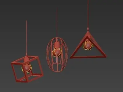 Lampe black retro pendant 3D model