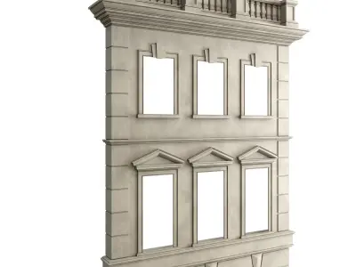 Facade Classic House v 01 Low-poly 3D model
