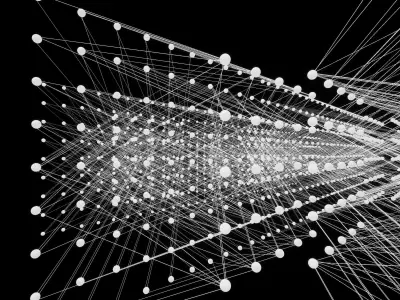 3D artificial neural network for visualization in education AI Low-poly 3D model