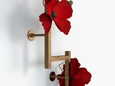 LURE POST WITH POPPIES 3D model