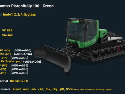  Snow Groomer PistenBully 100 - Green 