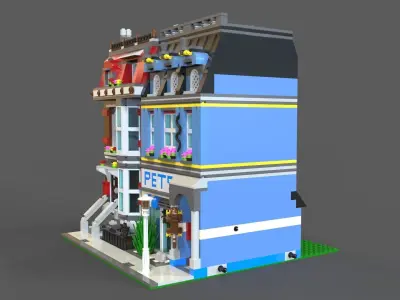 Lego Pets Shop 3D model Low-poly 3D model