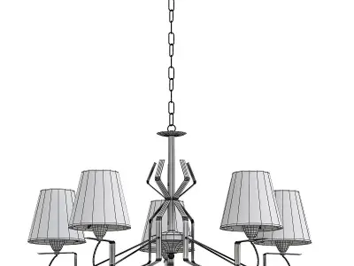 vitaluce-v4562-1-5 light chandelier with shades 3D model