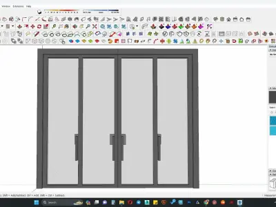 Modern glass door 3d model 3D model