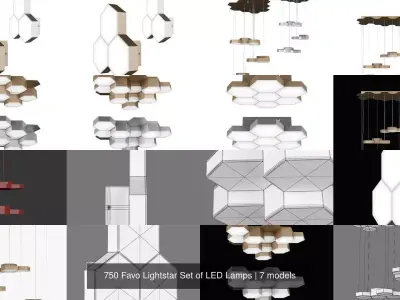 750 Favo Lightstar Collection of LED Lamps 3D Model Pack