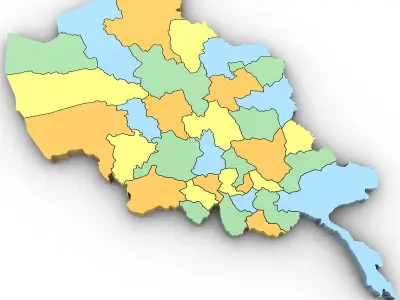 3d Political Map of Afghanistan 3D model