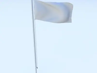 Animated Montana Flag Low-poly 3D model