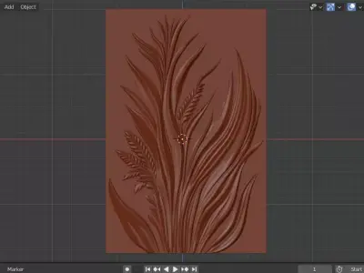 Modern Floral Bas-Relief Wall Decor Set STL Mural CNC 395 3D model