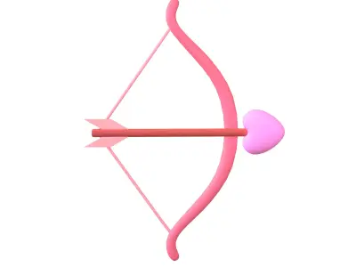 Cartoon Cupid Bow v1 002 Low-poly 3D model