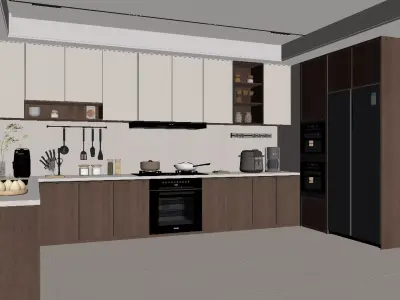 Modern minimalist kitchen 3D model
