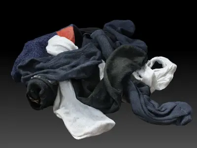 Pile of Cloths 7 Low-poly 3D model
